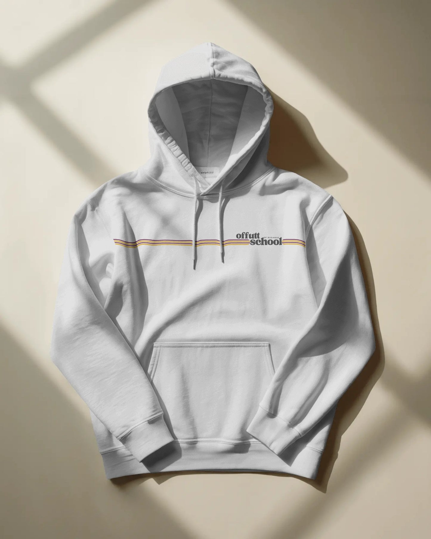 Offutt School of Business Retro Stripe Hoodie – White