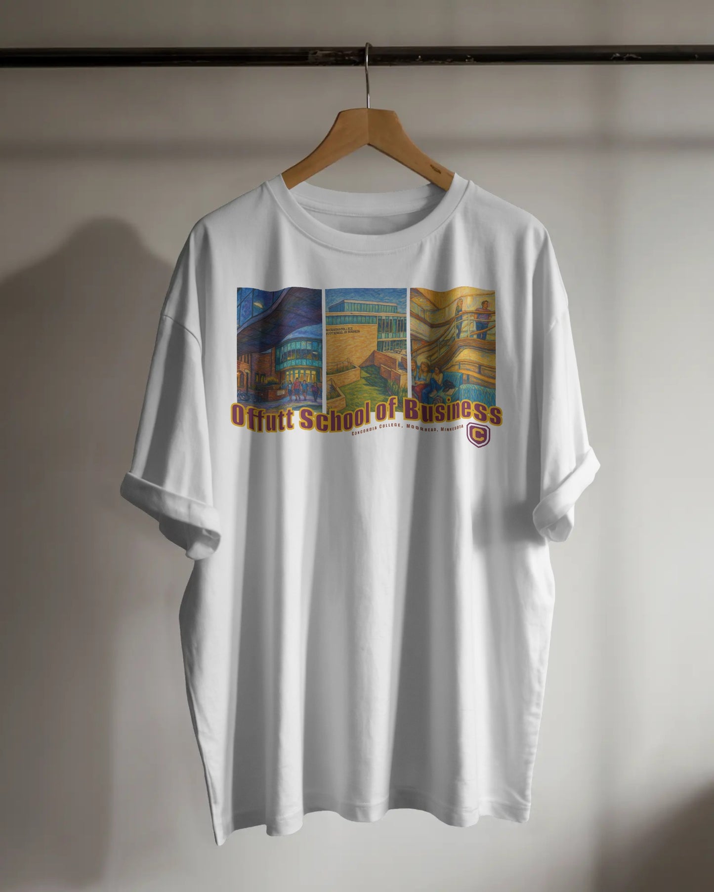 Offutt School of Business Watercolor Tee – White