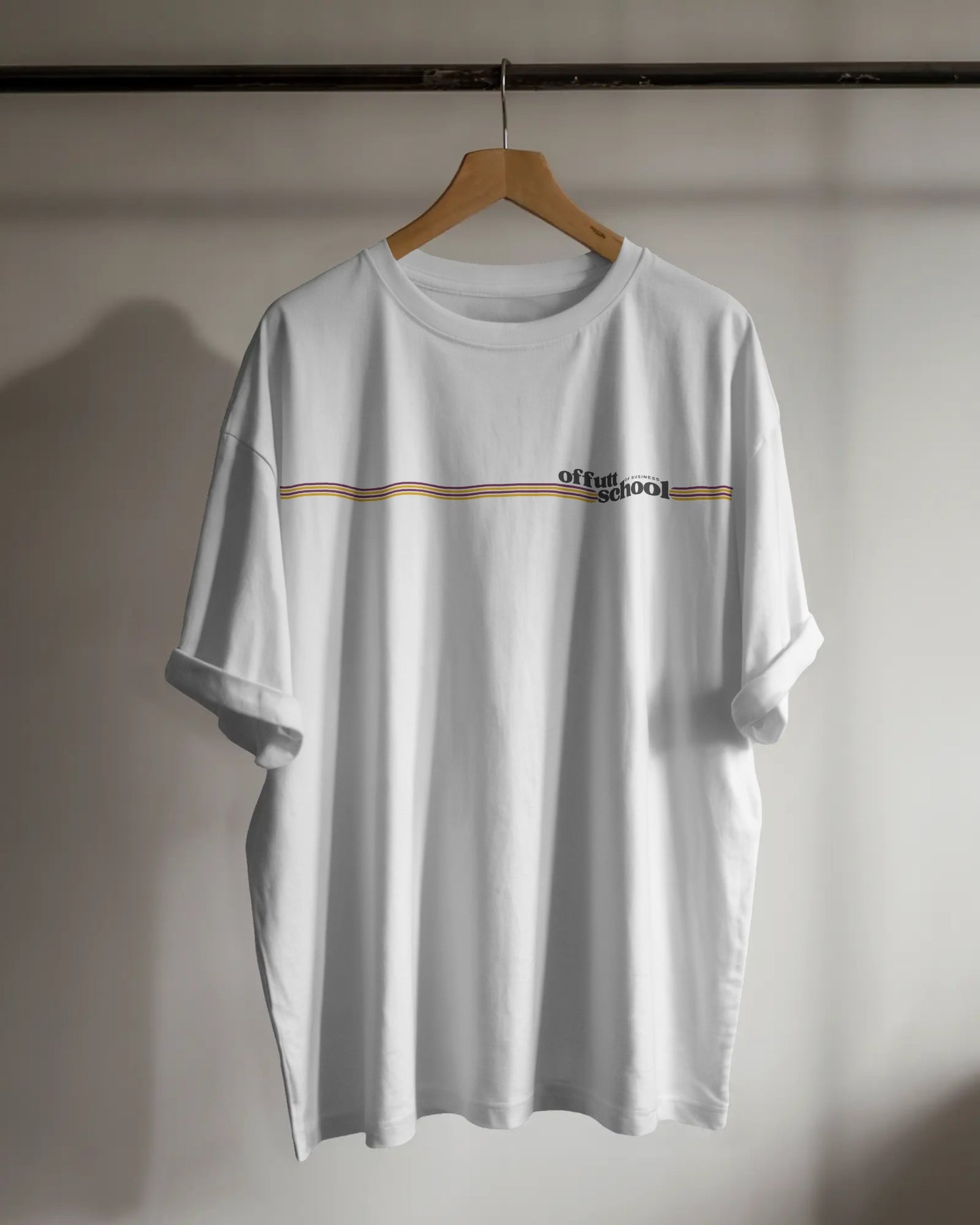 Offutt School of Business Retro Stripe Tee – White