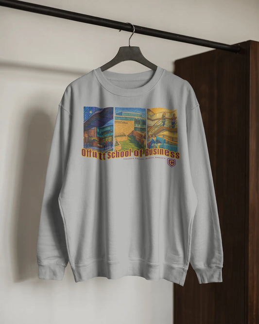 Offutt School of Business Watercolor Crewneck – Grey