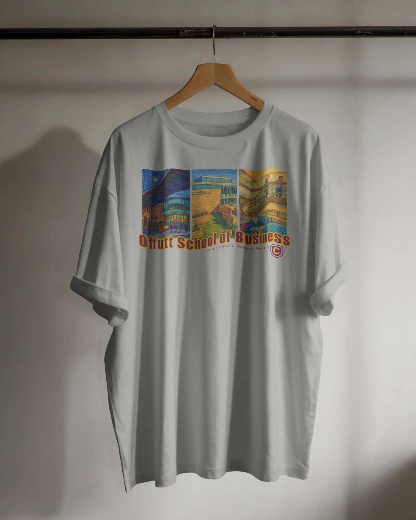 Offutt School of Business Watercolor Tee – Grey